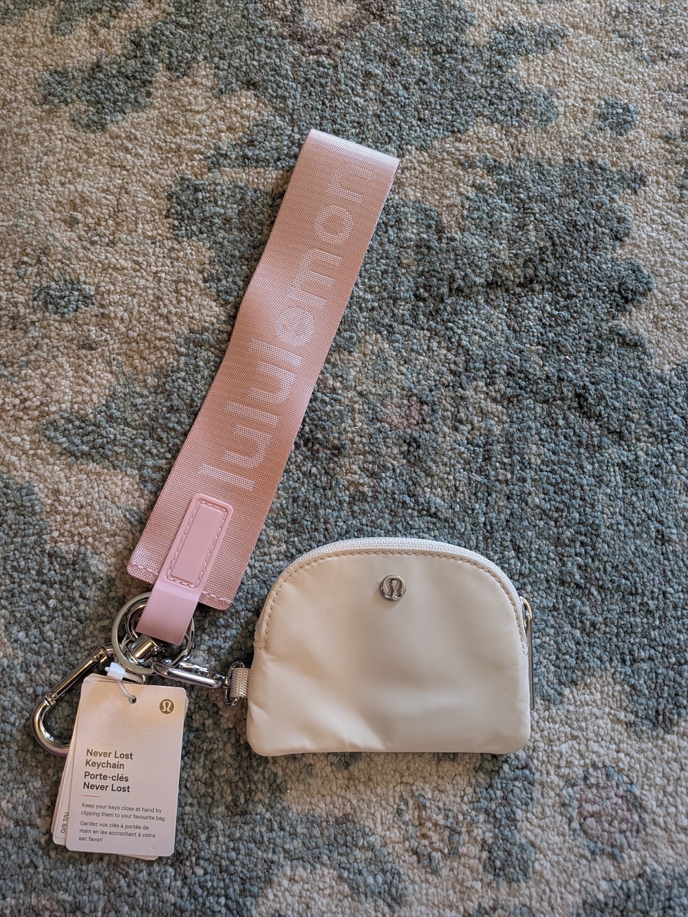 lululemon athletica Pink Strap with Cream Key & Card Holder - Picture 3 of 4